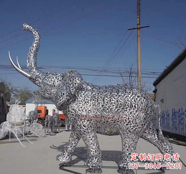 大同不锈钢大象雕塑象征力量与美丽