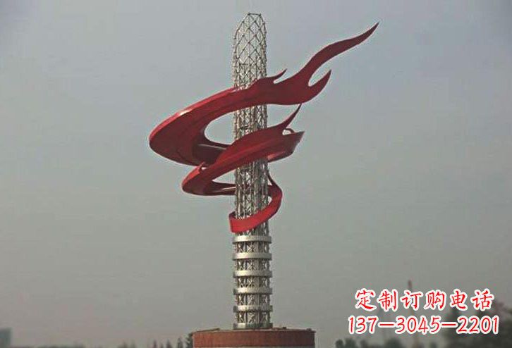 大同不锈钢大型抽象火炬雕塑