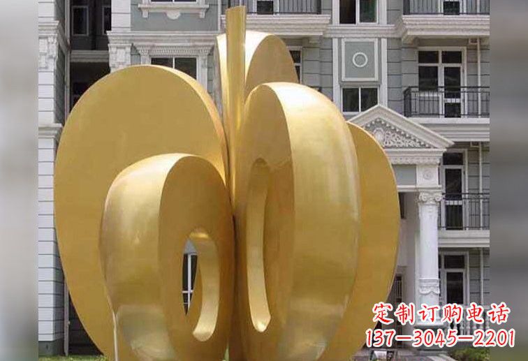 大同不锈钢大型抽象苹果雕塑