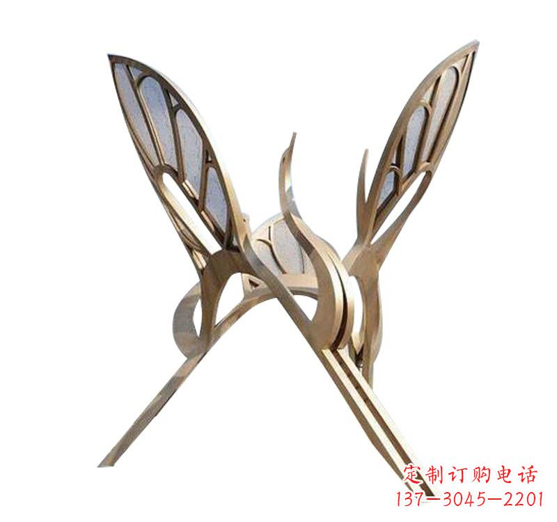 大同不锈钢大型抽象仙鹤雕塑