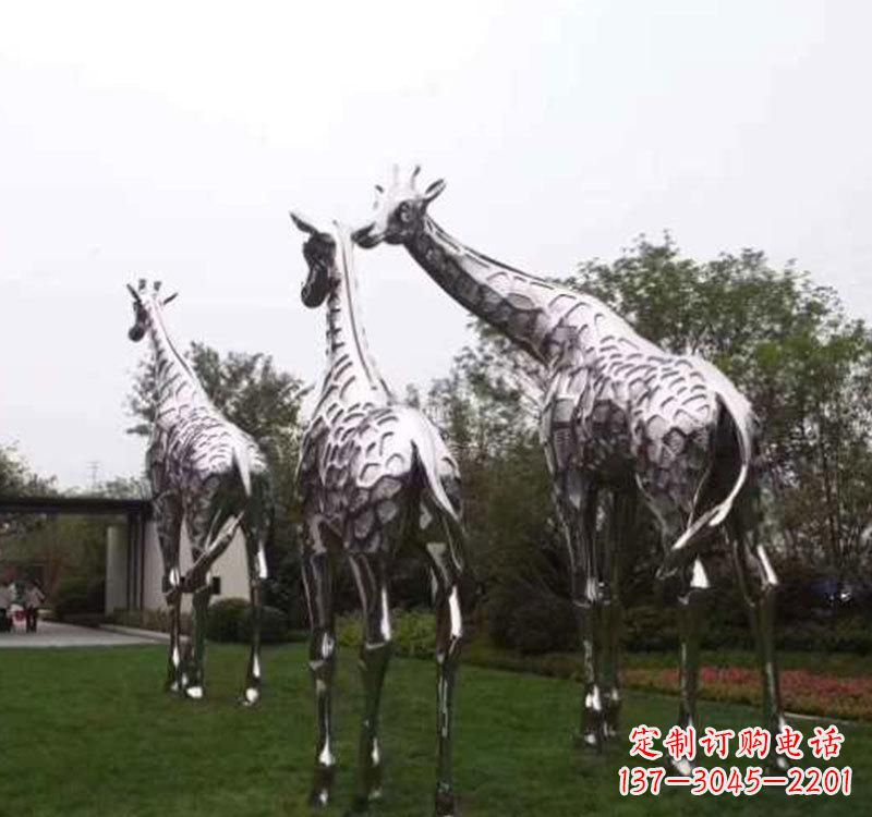 大同不锈钢大型长颈鹿雕塑
