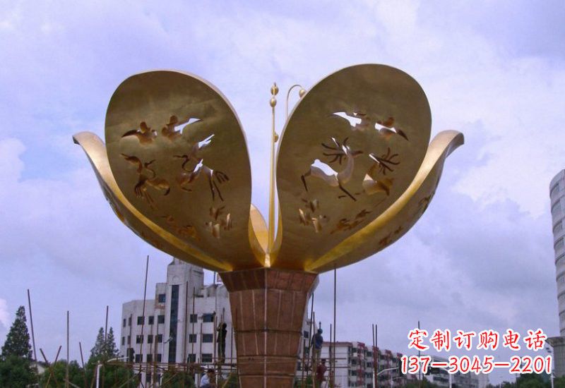 大同大型不锈钢紫荆花雕塑