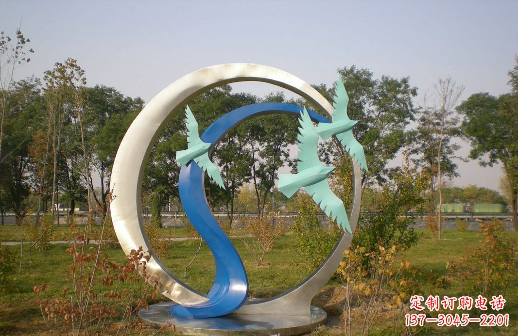 大同不锈钢大雁南飞公园景观雕塑