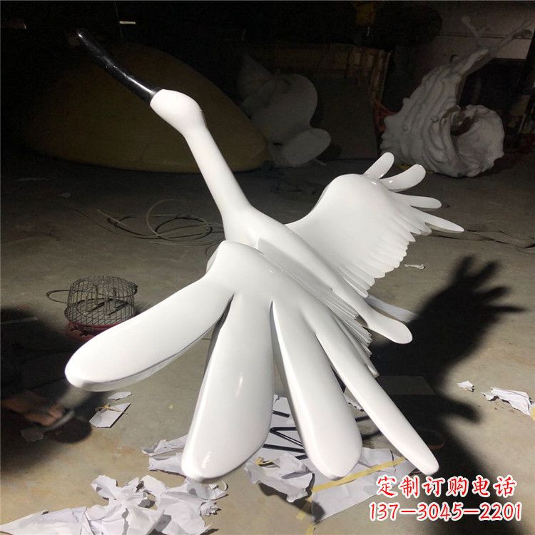 大同精致的不锈钢丹顶鹤雕塑
