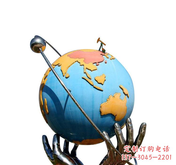 大同不锈钢地球雕塑象征着世界和平