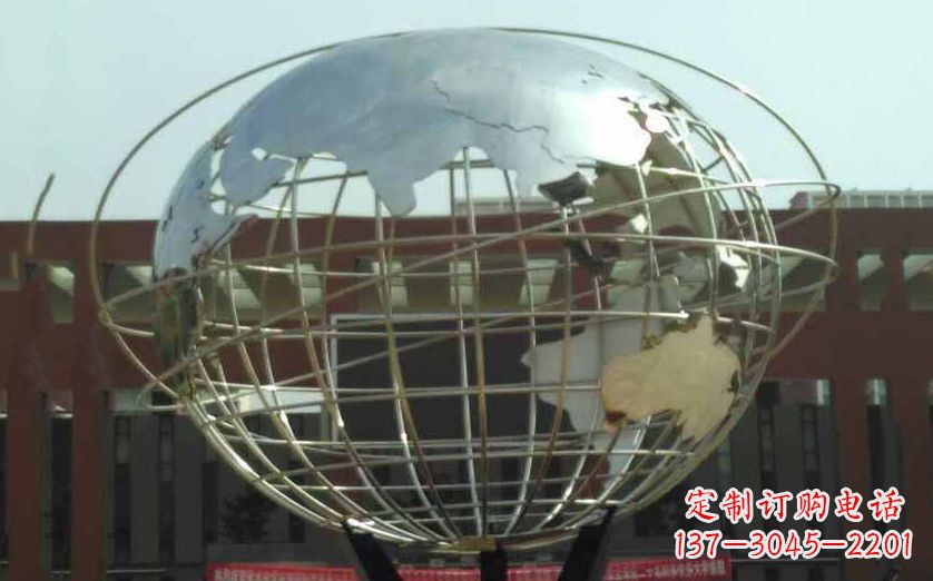 大同不锈钢地球仪雕塑象征地球的美丽