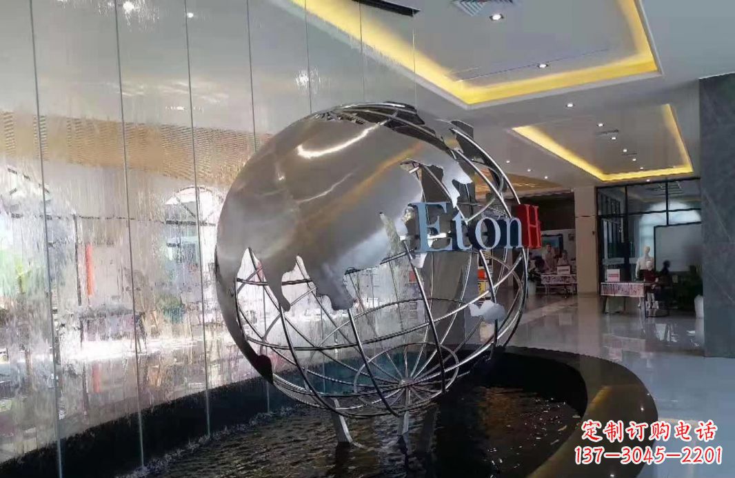 大同不锈钢地球仪喷泉雕塑1