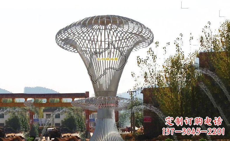 大同城市景观的艺术礼物——不锈钢地图雕塑