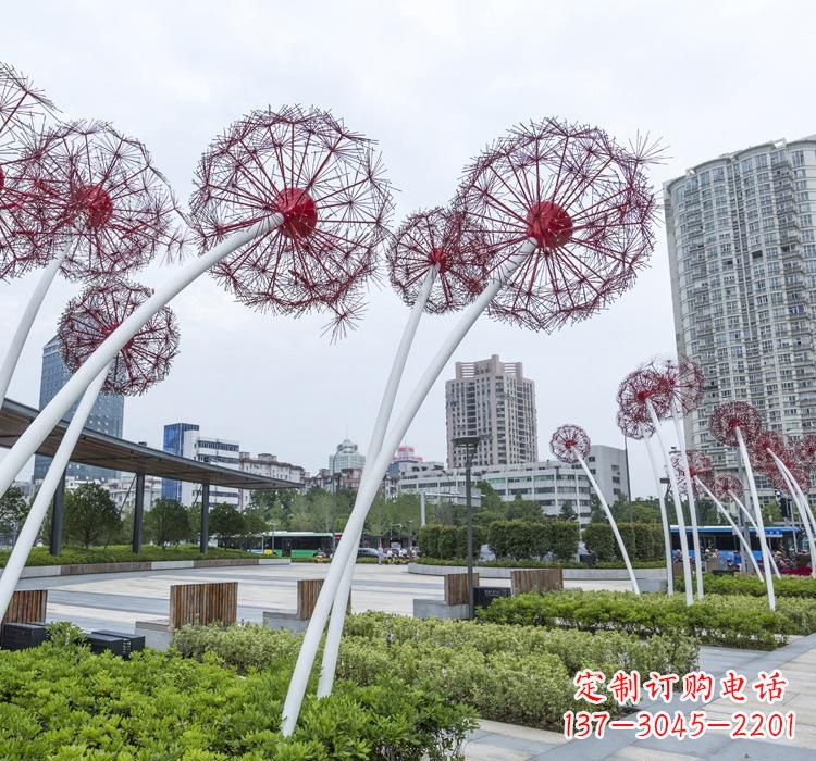 大同不锈钢蒲公英雕塑色彩缤纷的自然之美