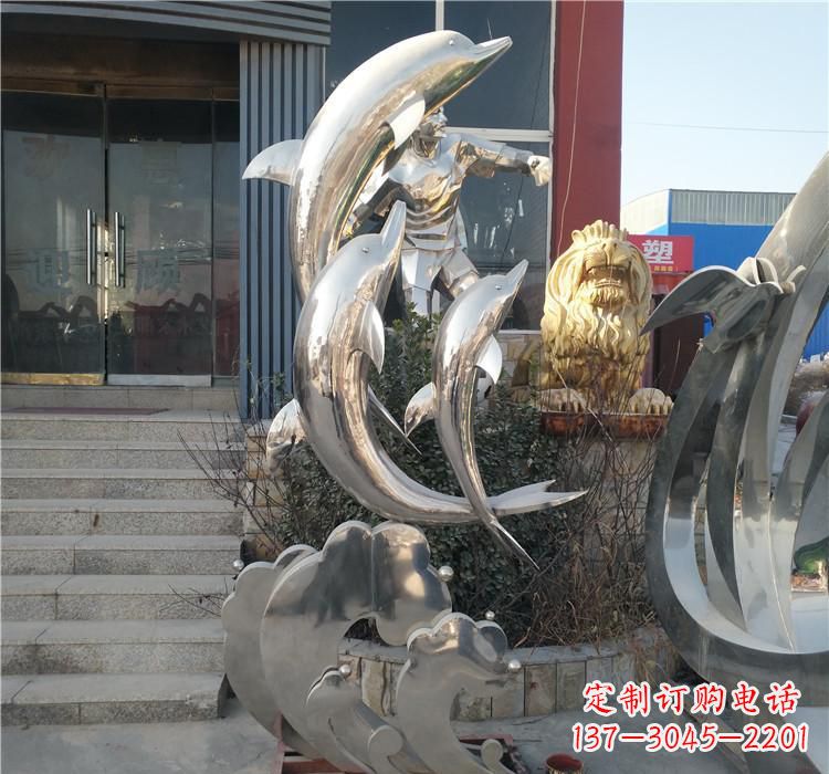 大同不锈钢海豚雕塑——精美外观,传递环保理念