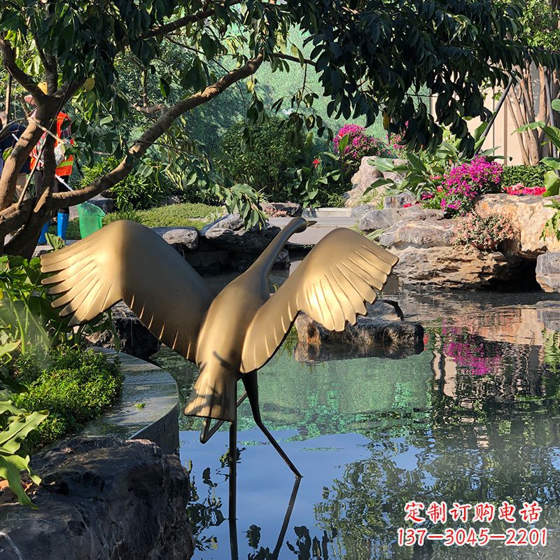 大同不锈钢动物鹤雕塑