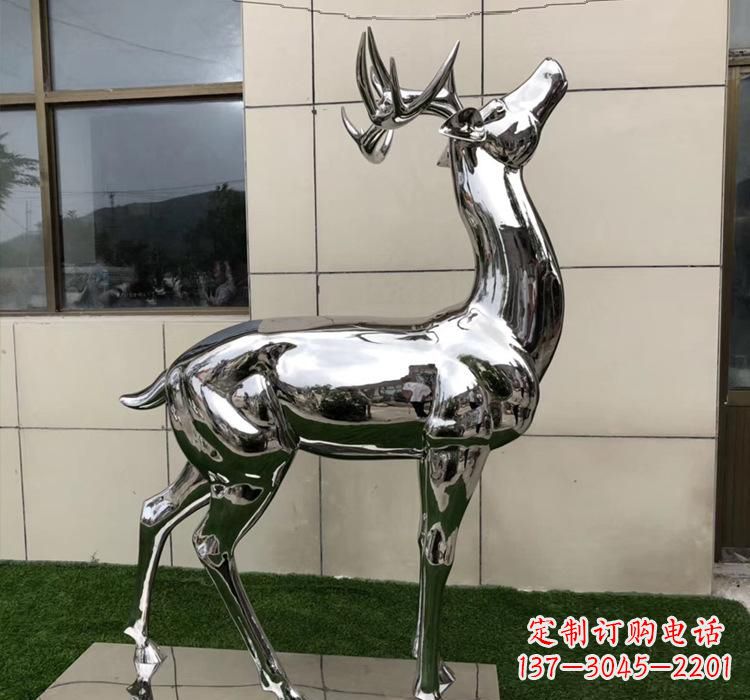 大同不锈钢动物梅花鹿雕塑美观耐用