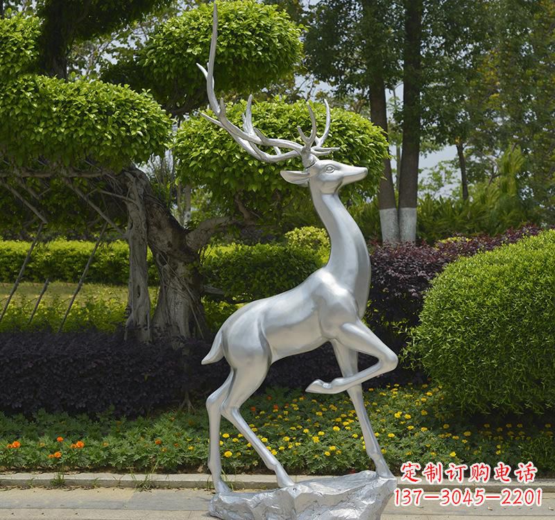大同不锈钢动物艺术梅花鹿雕塑