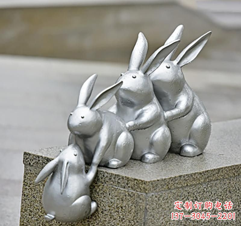 大同不锈钢动物园林兔雕塑
