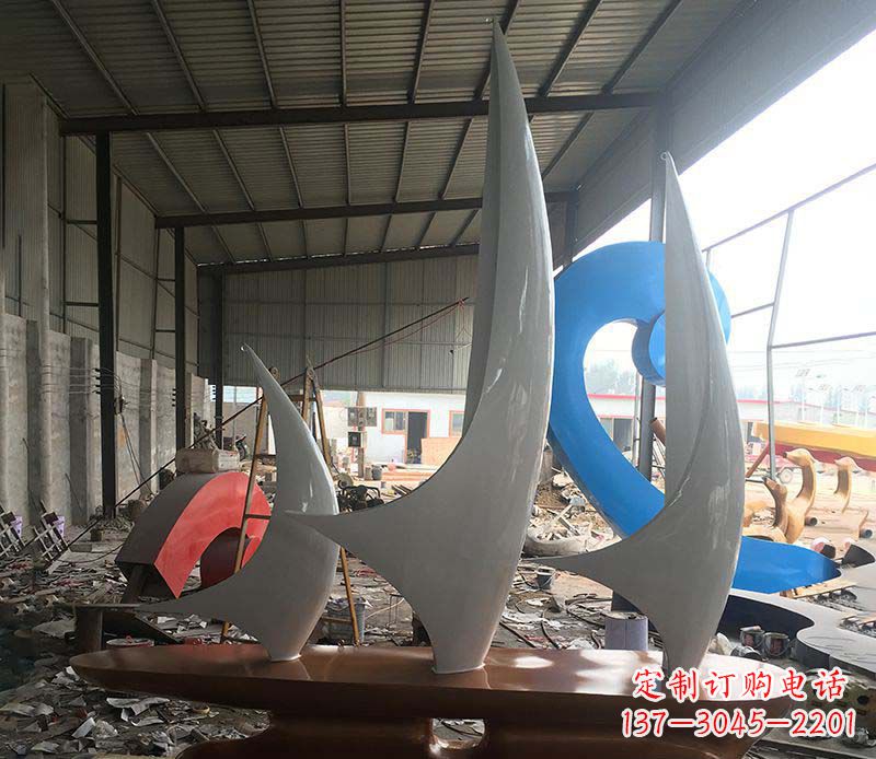 大同不锈钢帆船景观雕塑 (2)