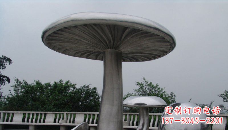 大同不锈钢仿真蘑菇凉亭雕塑