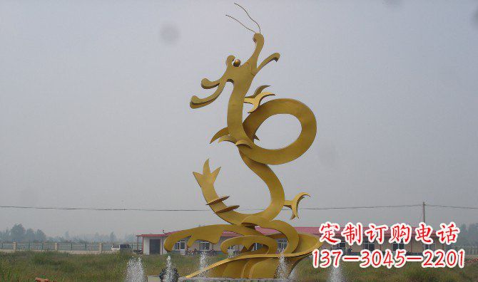大同不锈钢飞龙雕塑精美传承中华文化