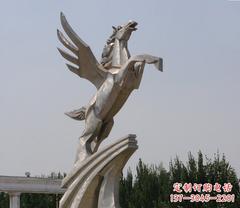 大同不锈钢飞马精美雕塑点缀公园
