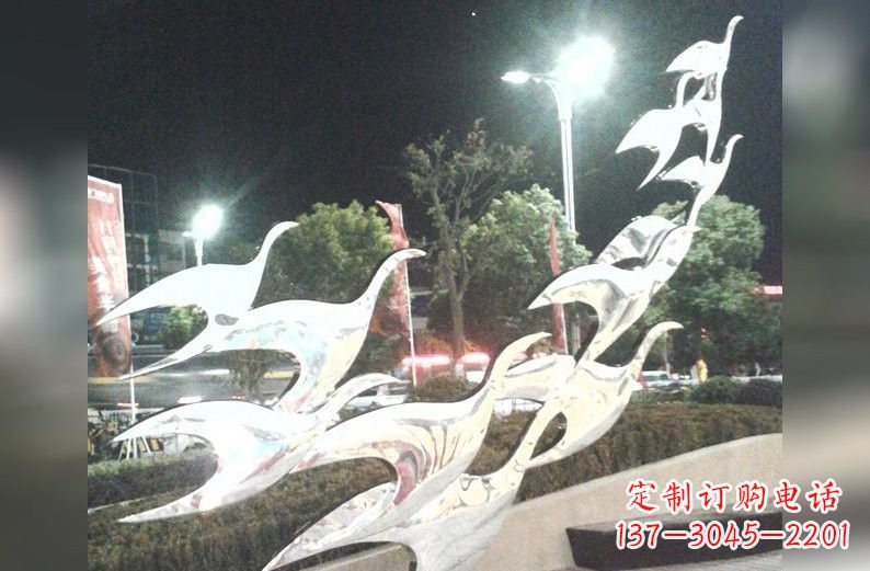 大同不锈钢大雁雕塑一种高雅的艺术美学