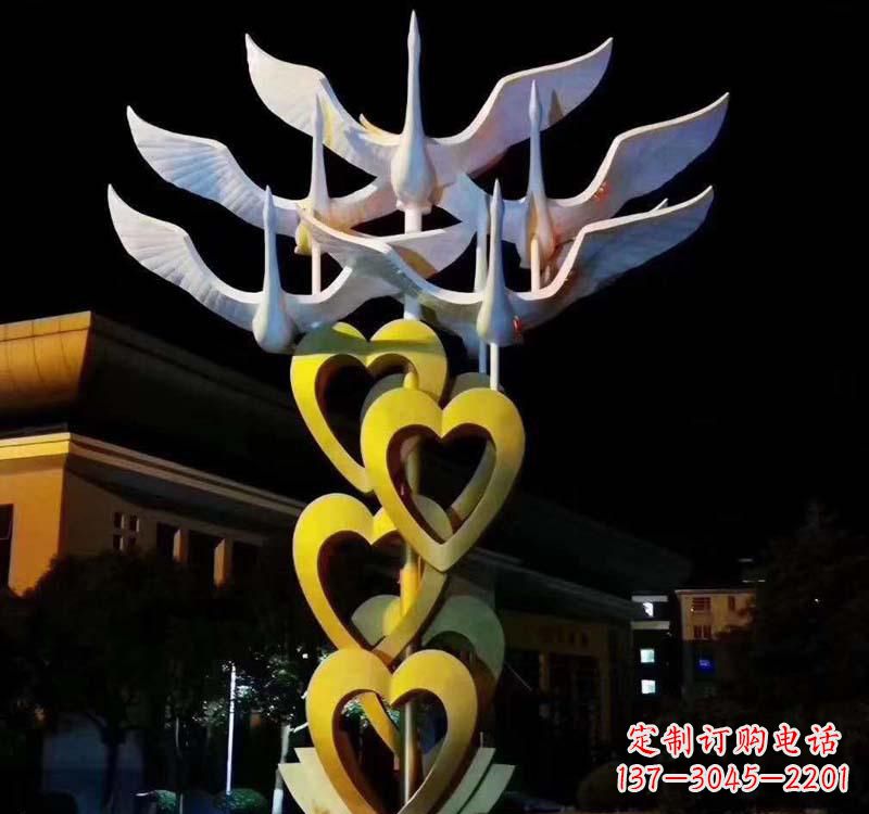 大同不锈钢飞翔大雁雕塑