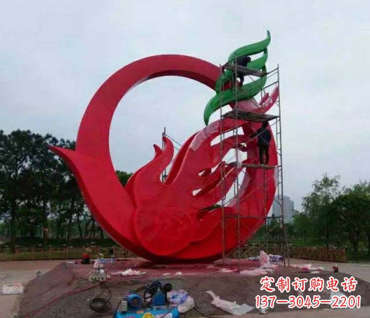 大同不锈钢凤凰雕塑精美而又神秘