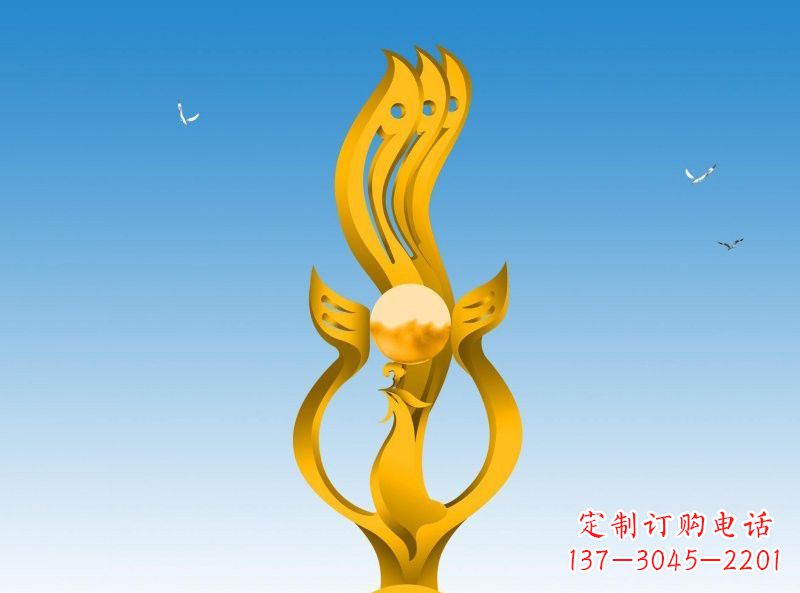 大同不锈钢凤凰雕塑效果图
