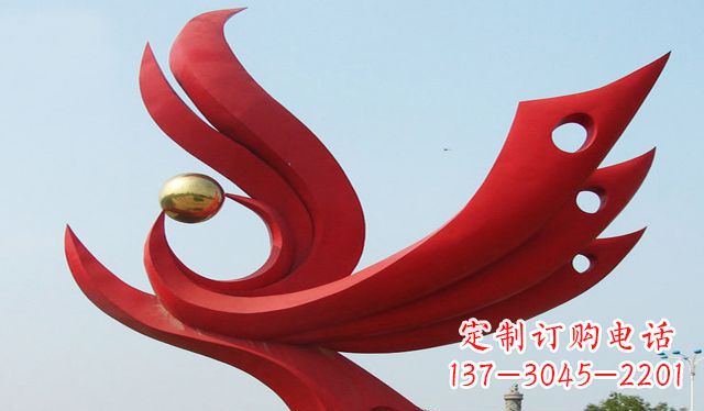 大同不锈钢凤凰龙珠雕塑