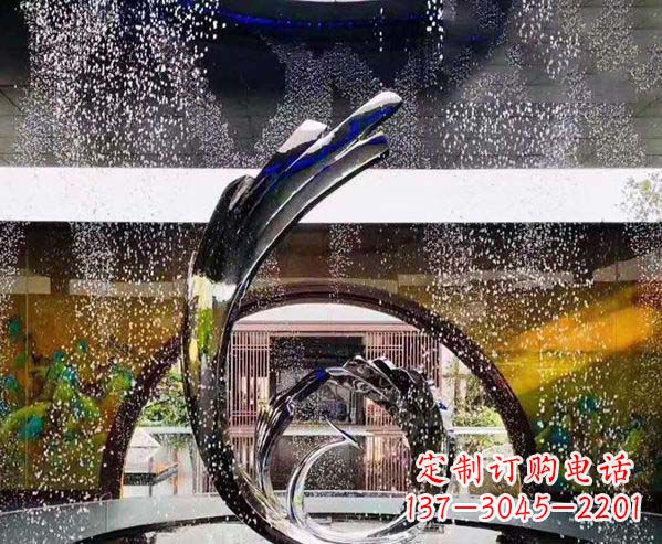 大同凤凰雕塑优雅的不锈钢艺术