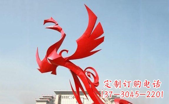 大同不锈钢凤凰展翅雕塑精致的艺术品