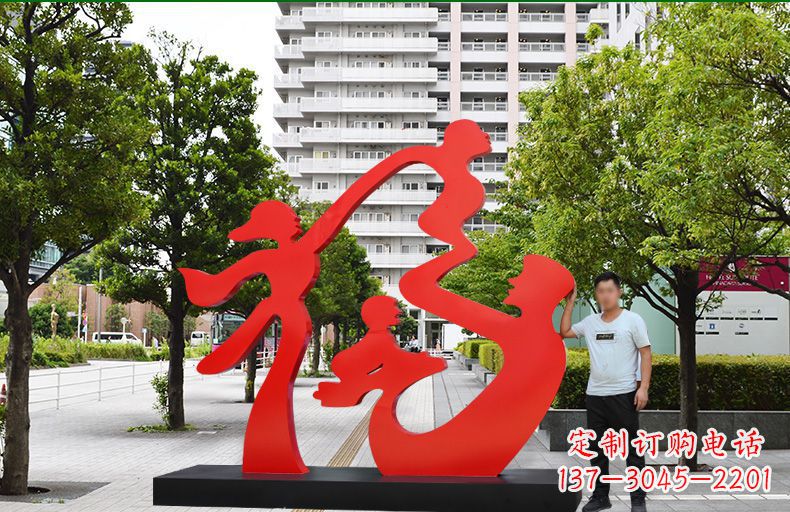 大同不锈钢福字雕塑传递美好祝福
