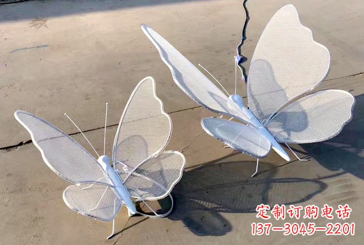 大同不锈钢钢丝网格蝴蝶雕塑——灯光下的灵动之美