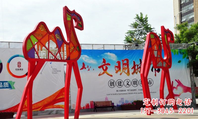 大同不锈钢骆驼雕塑——精美的艺术之作