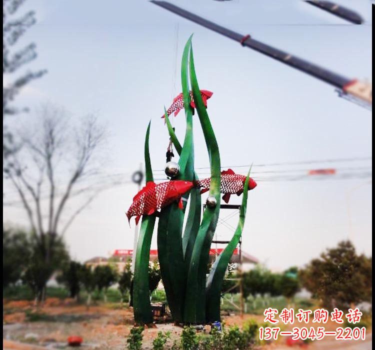 大同不锈钢鲤鱼雕塑美轮美奂的艺术之作