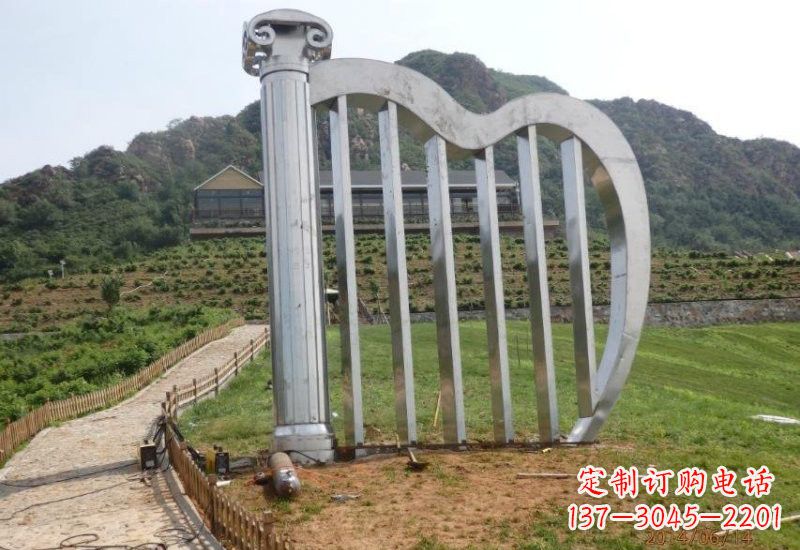 大同不锈钢竖琴雕塑一曲轻柔的旋律