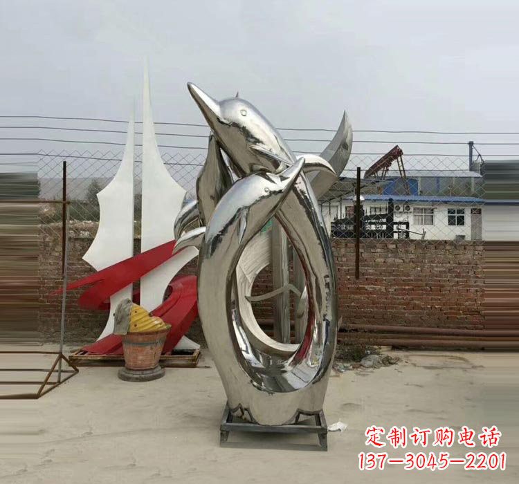 大同不锈钢海豚雕塑——象征着动物自由的象征