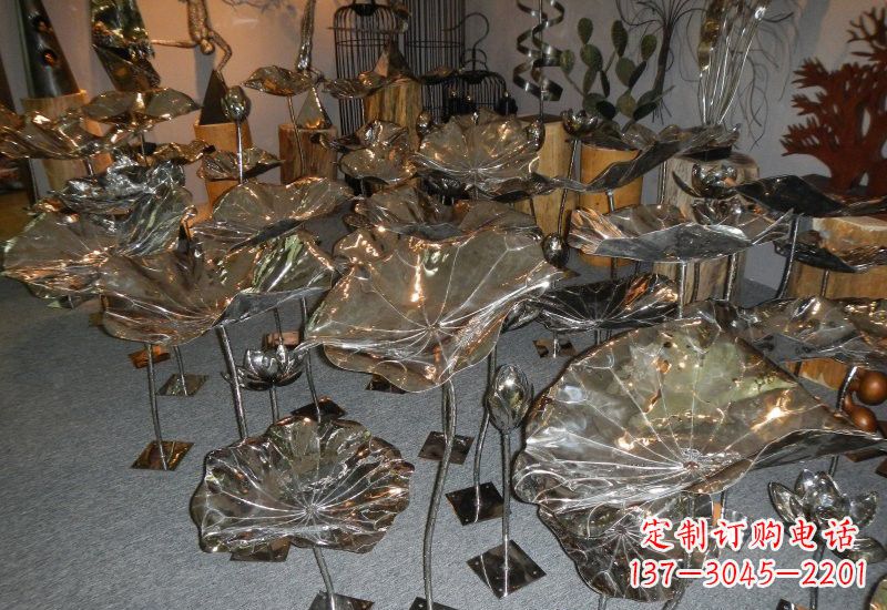 大同不锈钢荷叶雕塑——缔造美丽公园