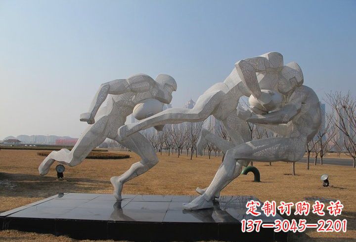 大同不锈钢橄榄球雕塑传承运动精神