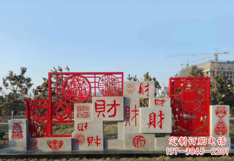 大同不锈钢福禄寿雕塑象征着美好生活