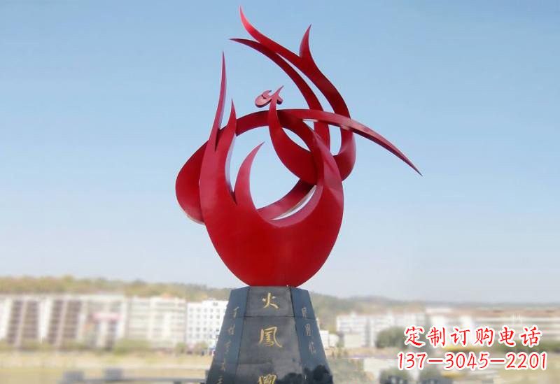 大同凤凰雕塑——点缀不锈钢公园