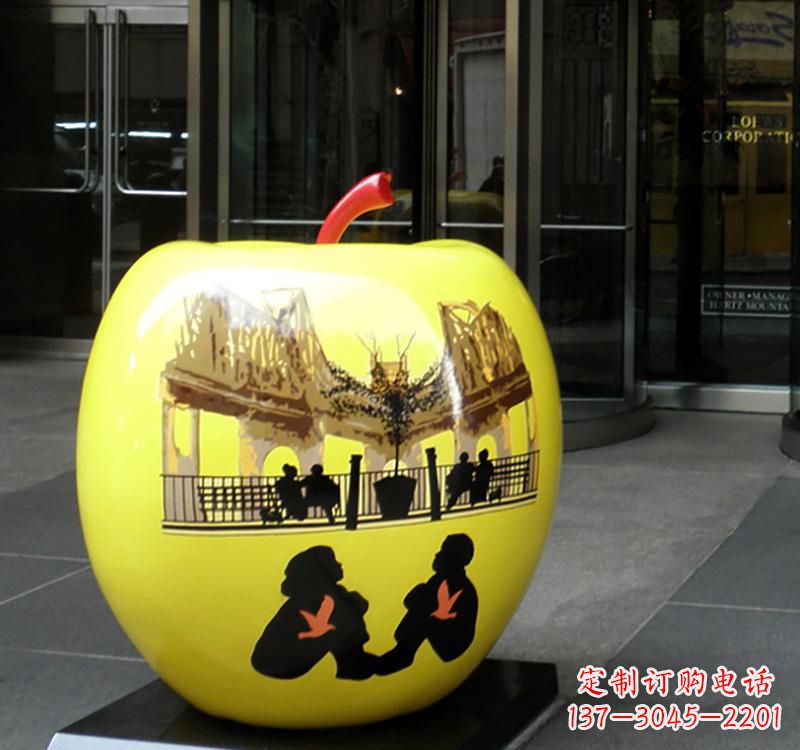 大同不锈钢苹果雕塑——一座精美的公园景观