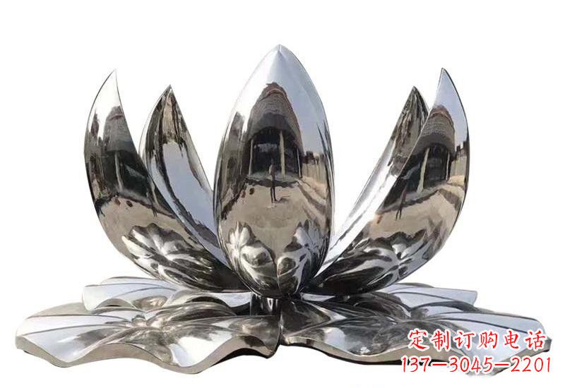 大同不锈钢公园镜面莲花雕塑光彩夺目