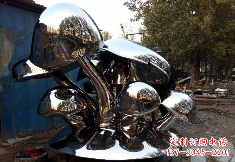 大同不锈钢公园镜面蘑菇雕塑