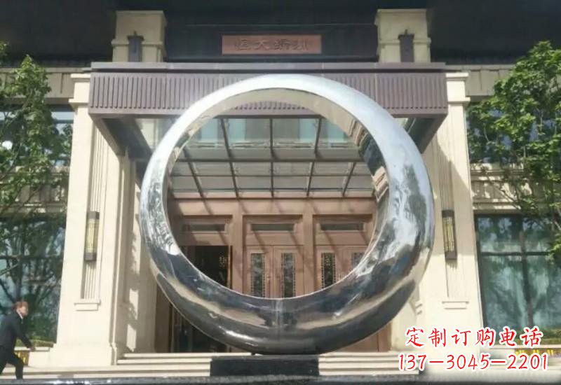 大同不锈钢公园镜面圆环雕塑