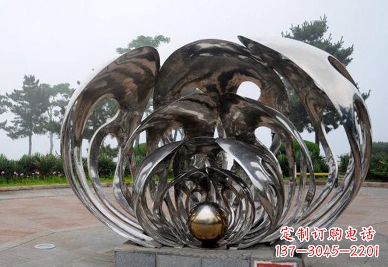 大同不锈钢公园镜面珍珠贝壳雕塑