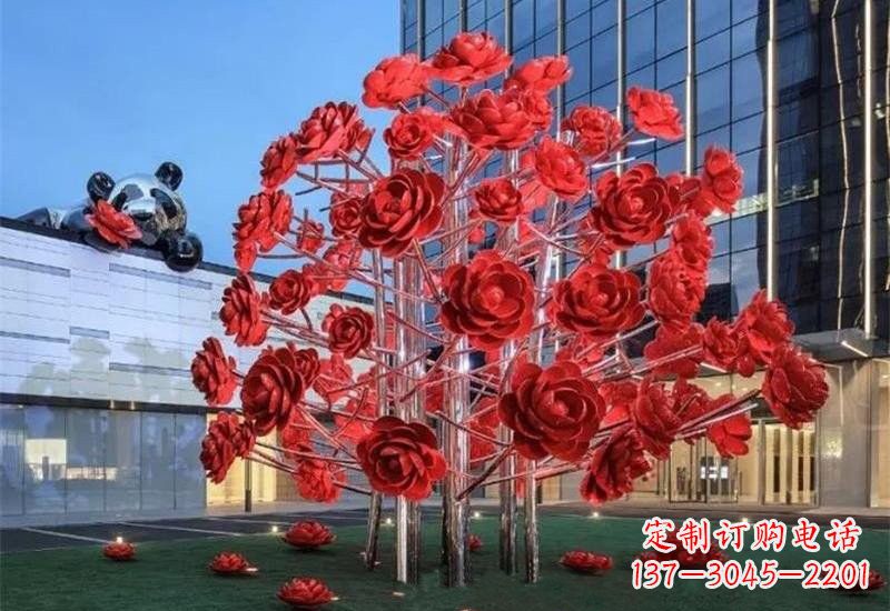 大同不锈钢公园玫瑰花树雕塑