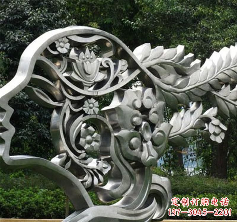 大同不锈钢公园美女头像雕塑