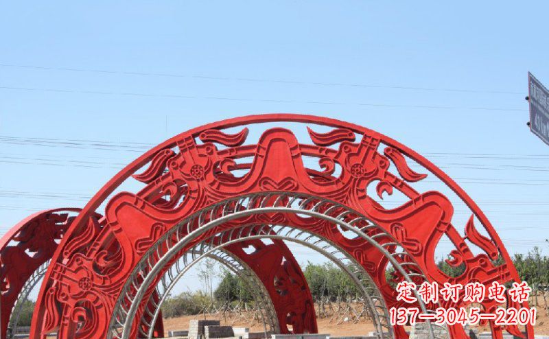 大同不锈钢拱门雕塑美丽的艺术精品