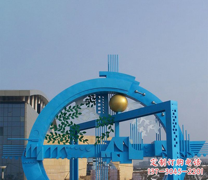 大同不锈钢拱桥雕塑美丽的艺术品