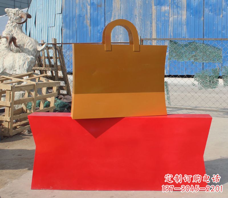 大同精美不锈钢购物袋雕塑