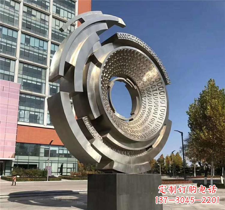 大同不锈钢齿轮雕塑流动的美丽